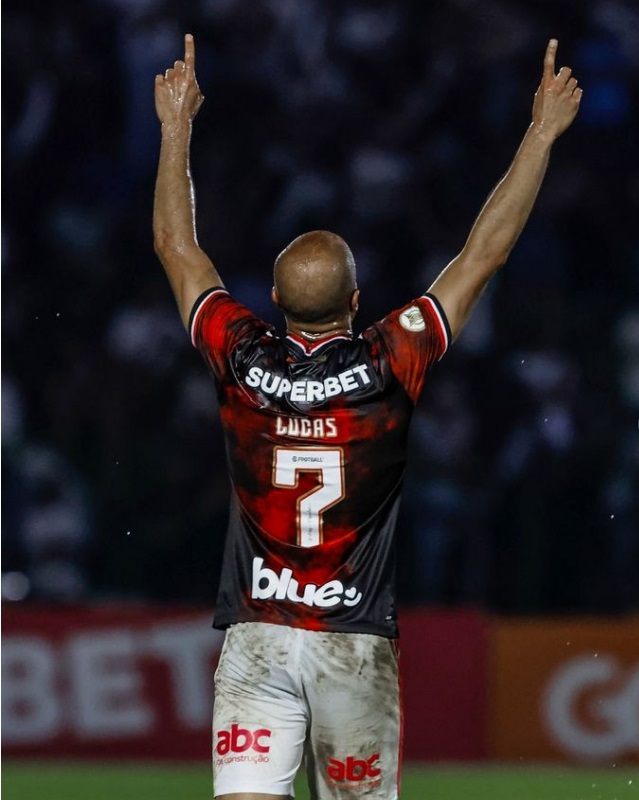 Lucas Moura, destaque na partida. Imagem: saopaulofc