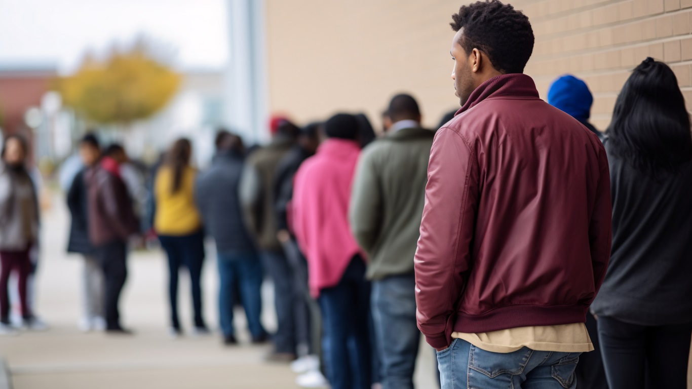 Pessoas na fila de espera para seleção