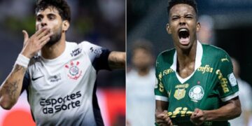 ogadores de Corinthians e Palmeiras comemorando durante o Campeonato Paulista 2025